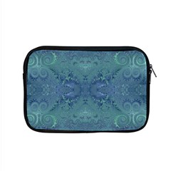 Teal Spirals And Swirls Apple Macbook Pro 15  Zipper Case by SpinnyChairDesigns