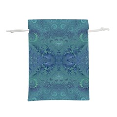 Teal Spirals And Swirls Lightweight Drawstring Pouch (s) by SpinnyChairDesigns