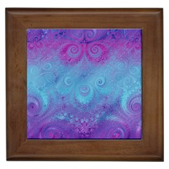 Purple Blue Swirls And Spirals Framed Tile by SpinnyChairDesigns