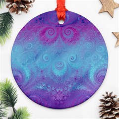 Purple Blue Swirls And Spirals Ornament (round) by SpinnyChairDesigns