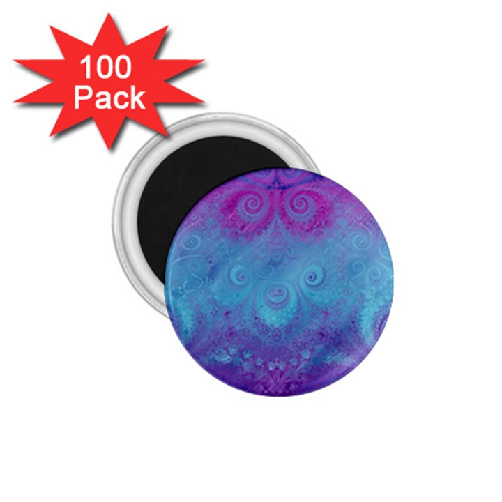 Purple Blue Swirls and Spirals 1.75  Magnets (100 pack) 