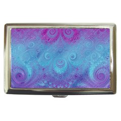 Purple Blue Swirls And Spirals Cigarette Money Case by SpinnyChairDesigns