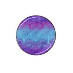 Purple Blue Swirls And Spirals Hat Clip Ball Marker by SpinnyChairDesigns