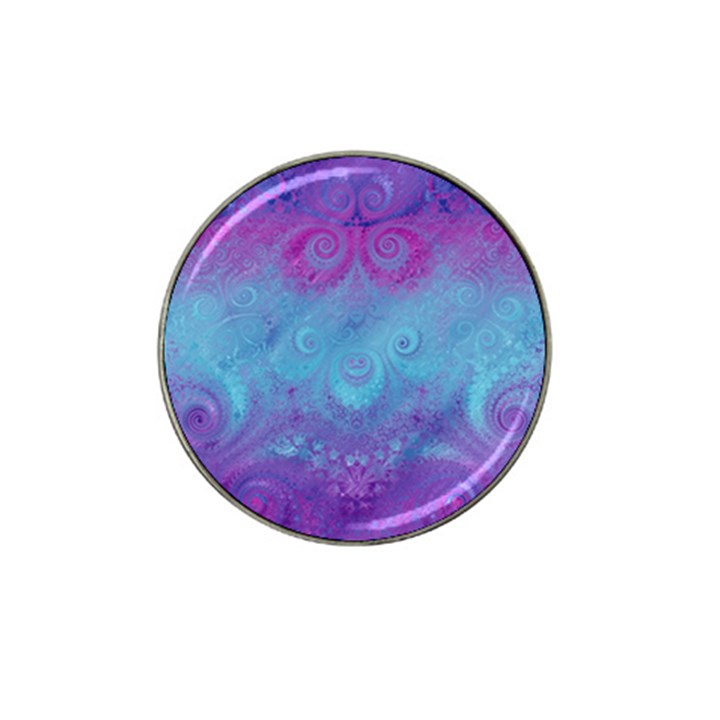 Purple Blue Swirls and Spirals Hat Clip Ball Marker