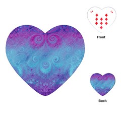 Purple Blue Swirls And Spirals Playing Cards Single Design (heart) by SpinnyChairDesigns