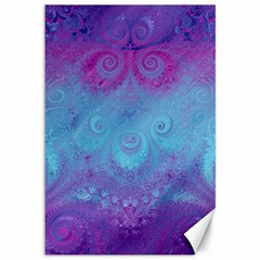 Purple Blue Swirls And Spirals Canvas 12  X 18  by SpinnyChairDesigns