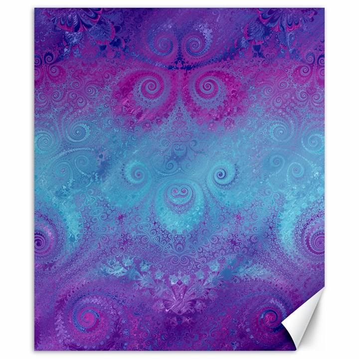 Purple Blue Swirls and Spirals Canvas 20  x 24 