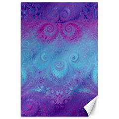 Purple Blue Swirls And Spirals Canvas 24  X 36  by SpinnyChairDesigns