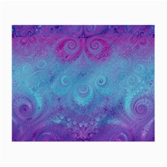 Purple Blue Swirls And Spirals Small Glasses Cloth (2 Sides) by SpinnyChairDesigns