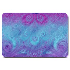 Purple Blue Swirls And Spirals Large Doormat  by SpinnyChairDesigns