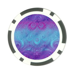 Purple Blue Swirls And Spirals Poker Chip Card Guard by SpinnyChairDesigns