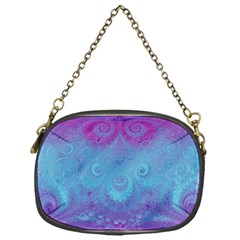 Purple Blue Swirls And Spirals Chain Purse (one Side) by SpinnyChairDesigns