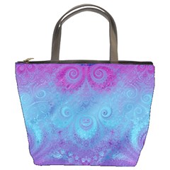 Purple Blue Swirls And Spirals Bucket Bag by SpinnyChairDesigns