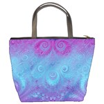 Purple Blue Swirls and Spirals Bucket Bag Back