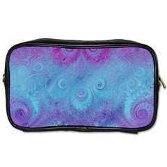 Purple Blue Swirls And Spirals Toiletries Bag (two Sides) by SpinnyChairDesigns