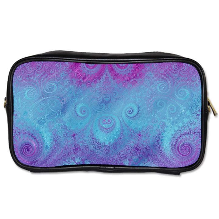 Purple Blue Swirls and Spirals Toiletries Bag (Two Sides)