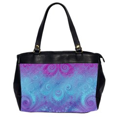 Purple Blue Swirls And Spirals Oversize Office Handbag (2 Sides) by SpinnyChairDesigns