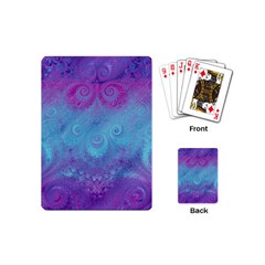 Purple Blue Swirls And Spirals Playing Cards Single Design (mini) by SpinnyChairDesigns