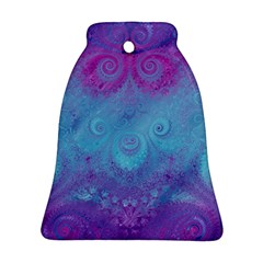 Purple Blue Swirls And Spirals Bell Ornament (two Sides)