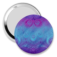 Purple Blue Swirls And Spirals 3  Handbag Mirrors by SpinnyChairDesigns