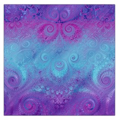 Purple Blue Swirls And Spirals Large Satin Scarf (square) by SpinnyChairDesigns