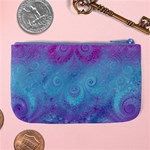 Purple Blue Swirls and Spirals Large Coin Purse Back