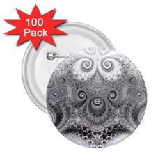 Black And White Spirals 2 25  Buttons (100 Pack)  by SpinnyChairDesigns