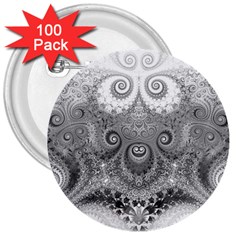 Black And White Spirals 3  Buttons (100 Pack)  by SpinnyChairDesigns