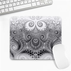 Black And White Spirals Large Mousepads by SpinnyChairDesigns