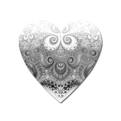 Black And White Spirals Heart Magnet