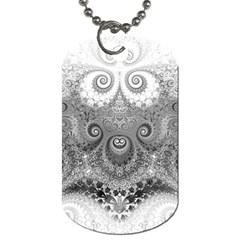 Black And White Spirals Dog Tag (one Side) by SpinnyChairDesigns