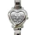 Black and White Spirals Heart Italian Charm Watch Front