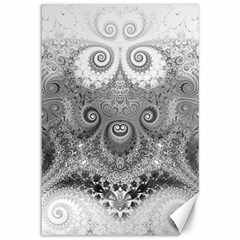 Black And White Spirals Canvas 12  X 18  by SpinnyChairDesigns