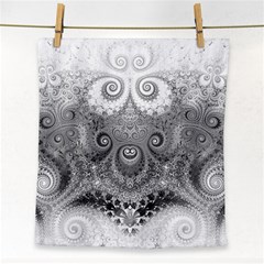 Black And White Spirals Face Towel by SpinnyChairDesigns