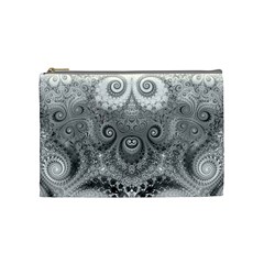 Black And White Spirals Cosmetic Bag (medium) by SpinnyChairDesigns