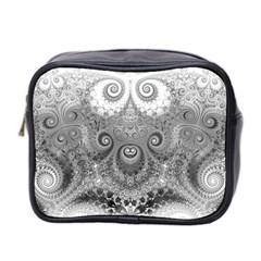 Black And White Spirals Mini Toiletries Bag (two Sides) by SpinnyChairDesigns