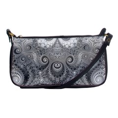 Black And White Spirals Shoulder Clutch Bag by SpinnyChairDesigns