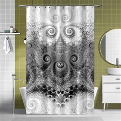 Black And White Spirals Shower Curtain 48  X 72  (small)  by SpinnyChairDesigns