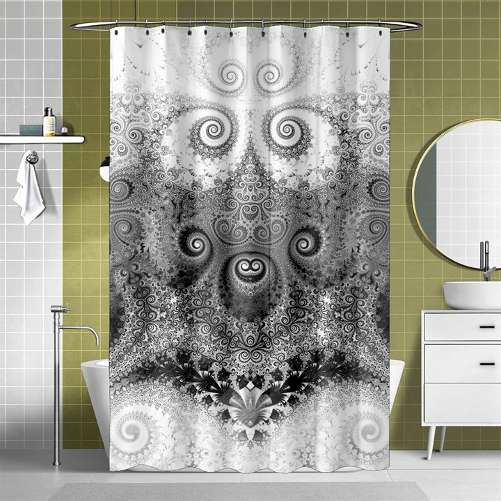 Black and White Spirals Shower Curtain 48  x 72  (Small) 