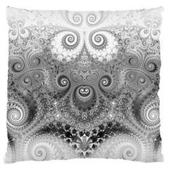 Black And White Spirals Large Cushion Case (two Sides) by SpinnyChairDesigns