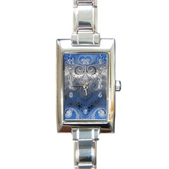 Blue Swirls And Spirals Rectangle Italian Charm Watch by SpinnyChairDesigns