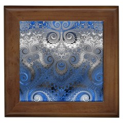 Blue Swirls And Spirals Framed Tile by SpinnyChairDesigns