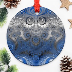 Blue Swirls And Spirals Ornament (round) by SpinnyChairDesigns