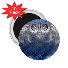 Blue Swirls And Spirals 2 25  Magnets (10 Pack)  by SpinnyChairDesigns