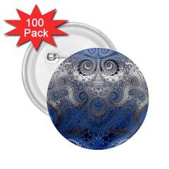 Blue Swirls And Spirals 2 25  Buttons (100 Pack)  by SpinnyChairDesigns