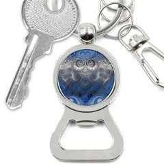 Blue Swirls And Spirals Bottle Opener Key Chain by SpinnyChairDesigns