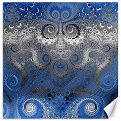 Blue Swirls And Spirals Canvas 16  X 16  by SpinnyChairDesigns