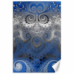 Blue Swirls And Spirals Canvas 24  X 36  by SpinnyChairDesigns