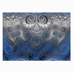 Blue Swirls And Spirals Large Glasses Cloth (2 Sides) by SpinnyChairDesigns