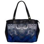 Blue Swirls and Spirals Oversize Office Handbag Front